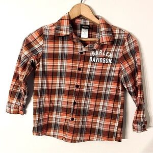 Harley-Davidson Harley Davidson Plaid Cotton Flannel Buttondown Shirt 6-7